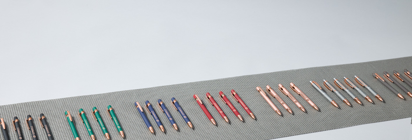 Custom Pens & Personalized Pens in multiple colors lined up side by side.