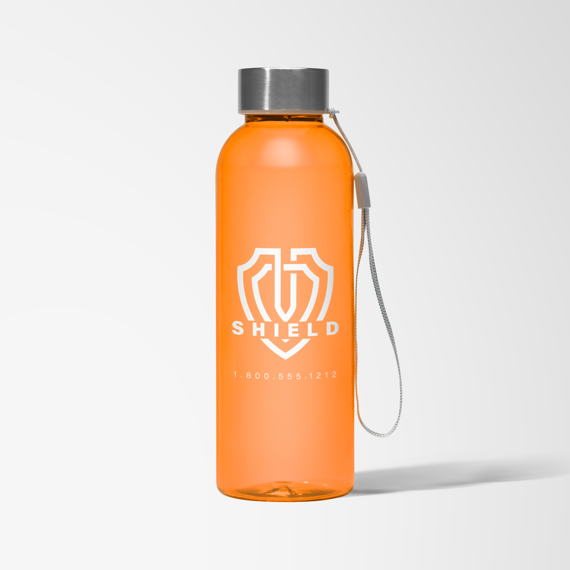 Mint Green plastic tumbler with pink logo imprint.